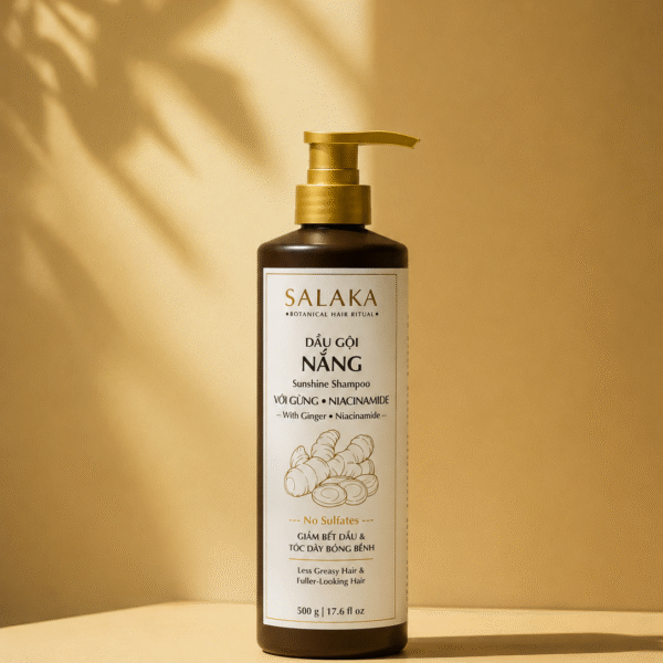 Dầu Gội  Nắng SALAKA - Chiết Xuất Gừng Tươi Niacinamide - Không Sulfate - Giảm Bết Dầu & Tóc Dày Bồng Bềnh