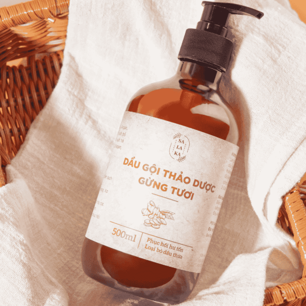 Dầu Gội Gừng Tươi Giảm Rụng, Mọc Tóc, Hết Ngứa, Giúp Tóc Tơi Phồng Chắc Khỏe SALAKA 500ML