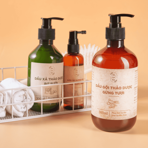 Combo Gội Xả Gừng Tươi Bơ Bưởi Tặng 1 Xịt Bưởi Mọc Tóc