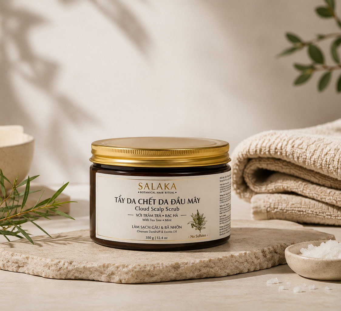 Tẩy da chết da đầu Mây SALAKA -  Tràm Trà Bạc Hà - Không Sulfate - Làm Sạch Gàu & Bã Nhờn