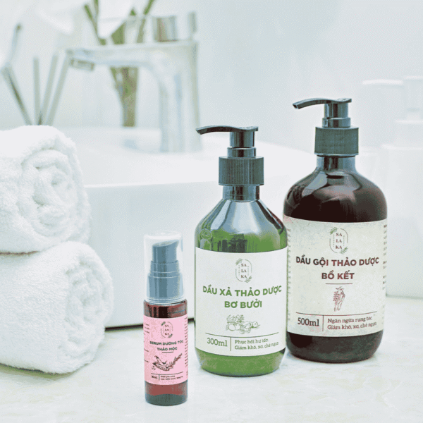 Combo Gội Xả Bồ Kết Bơ Bưởi Tặng 1 Serum Dưỡng Tóc