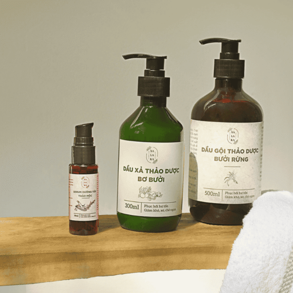 Combo Gội Xả Bưởi Rừng Bơ Bưởi Tặng 1 Serum Dưỡng Tóc