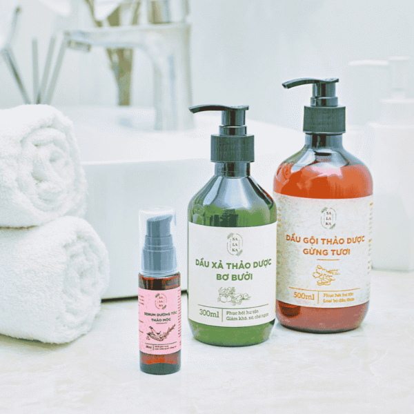 Combo Gội Xả Gừng Tươi Bơ Bưởi Tặng 1 Serum Dưỡng Tóc