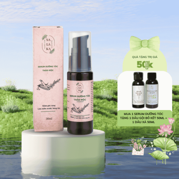 Serum Dưỡng Tóc Mềm Mượt 30ML Tặng Kèm Gội Xả Bồ Kết Bơ Bưởi 50ML