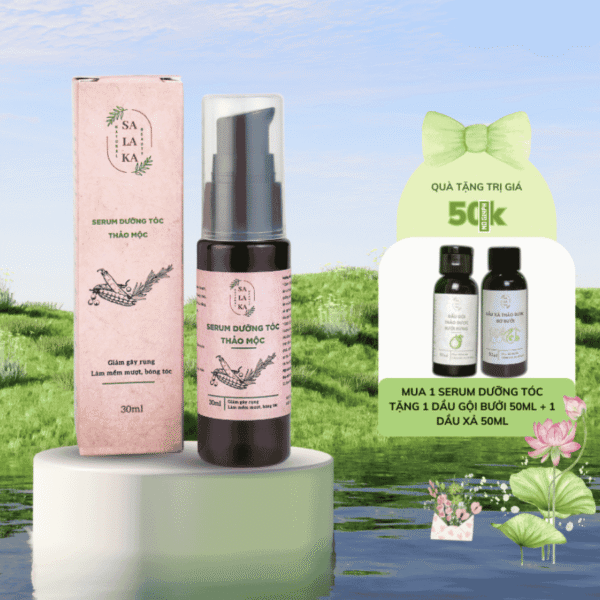 Serum Dưỡng Tóc Mềm Mượt 30ML Tặng Kèm Gội Xả Bưởi Rừng Bơ Bưởi 50ML