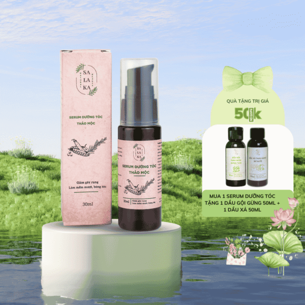 Serum Dưỡng Tóc Mềm Mượt 30ML Tặng Kèm Gội Xả Gừng Tươi Bơ Bưởi 50ML